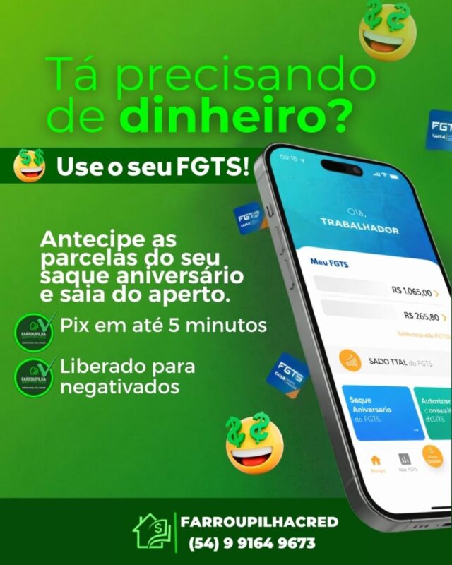 Quer antecipar o Saque-Aniversário do FGTS? Faça isso agora e evite as novas restrições!O Saque-Aniversário do FGTS passou por novas regras desde 01/11.A boa notícia é que a antecipação não foi suspensa, mas ficará mais limitada. Confira o que muda:📅 Novas regras a partir de 01/11:• Carência de 90 dias após ativar o Saque-Aniversário para poder antecipar.• Limite de 1 antecipação por ano.• Na 1ª antecipação, até 5 parcelas; nas seguintes, até 3 parcelas.• Reserva obrigatória de R$100 a R$500 no saldo.💡 Dica: antecipe agora e garanta a liberação antes das novas regras entrarem em vigor!🚀 Clique no link e antecipe hoje mesmo o seu Saque-Aniversário!