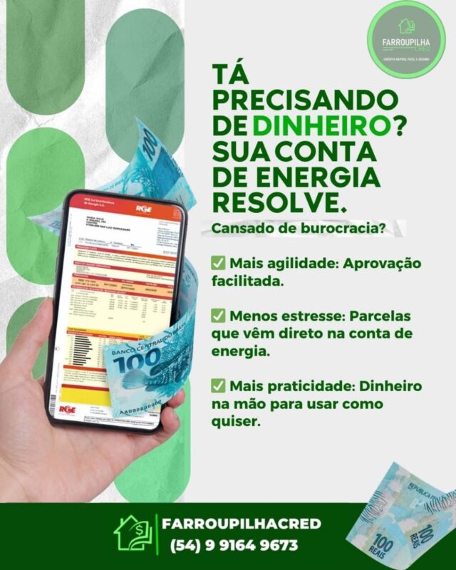Se você está precisando de uma ajudinha financeira para realizar a reforma dos seus sonhos, pagar as despesas ou quitar as contas do mês, a FarroupilhaCred tem a solução perfeita para você.Conheça nossas diversas opções de crédito, incluindo o crédito direto na conta de energia, um benefícios, que você tem direto tudo de forma online e sem burocracia.@Farroupilhacred pensando em você Entre em contato conosco pelo WhatsApp e descubra como podemos ajudar!#SaqueAniversárioFGTS#CréditoConsignado #CréditoPessoal#antecipacaosaqueaniversario #emprestimoscreditoconsignadoemprestimoconsignadocartaodecreditoconsignadocreditopessoal emprestimoloasbpcservidorespublicos servidoreslinhadecreditocreditofacil creditofácil antecipacaocfgtsantecipação caxiasdosulcaxiasdosulrs caxiasdosuloficialcaxiasdosulserragauchacaxiasdosulrsbrasil garibaldigarilbaldilake garibaldiprovincialparkgarildaldirsfarroupilha farroupilhars farroupilhars❤️