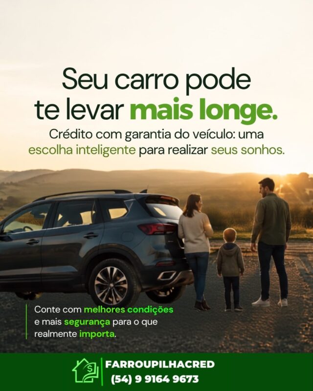 🚗💰 Seu veículo pode te ajudar a conquistar o que você precisa!Na FarroupilhaCred, você transforma seu carro em crédito com segurança, rapidez e parcelas que cabem no seu bolso. E o melhor: você continua usando seu veículo normalmente! 🙌✅ Mais crédito liberado✅ Taxas acessíveis✅ Aprovação rápida✅ Atendimento de confiançaChegou a hora de tirar seus planos do papel sem complicação. Fale com a nossa equipe e faça sua simulação! 📲✨#FarroupilhaCred #CréditoComGarantia #GarantiaDeVeículo #CréditoSeguro #DinheiroRápido Empréstimo CréditoConsciente Farroupilha SoluçõesFinanceiras